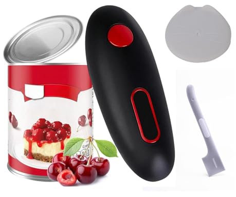 HAZARA Ouvre-boîte électrique à bouton One Touch - Convient pour l'ouverture de canettes de différentes tailles