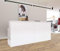 goodsforbusiness Verkaufstheke Berlin gerade Ausführung, Thekenelement mit integriertem Schreibtisch B120 x T75 x H110,5cm, Thekenarbeitsplatz Rezeption, robuste Ladentheke (Weiß)