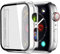 Whioltl Clear Case with Tempered Glass Screen Protector for Apple Watch Series 6 Series SE Series 5 Series 4, Transparent Ultra-Thin Cover, Shockproof Hard PC Bumper Compatible with iWatch 40mm