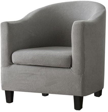 Morbuy Sesselbezug Stretch, 2Stück Sessel Überzug Jacquard Sesselhussen Waschbar Sesselüberzug Hussen Cocktailsessel Clubsessel Überzug (Hellgrau)