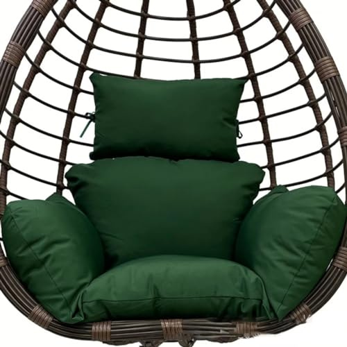 Hängesessel Kissen Outdoor, Wasserdicht Polster Hängekorb, Auflage für Polyrattan/Rattan Hängeschaukel, Schaukel Korb, Nur Schaukelkissen, Dunkelgrün