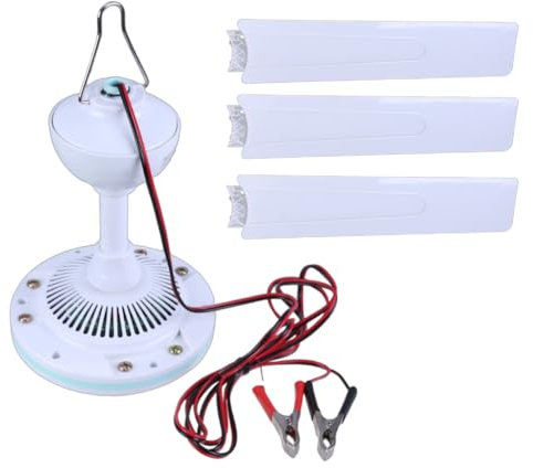 Limtula Ventilateur de plafond 12 V CC, 89 cm/104 cm, ventilateur de plafond suspendu à 3 feuilles pour tente de camping pour extérieur