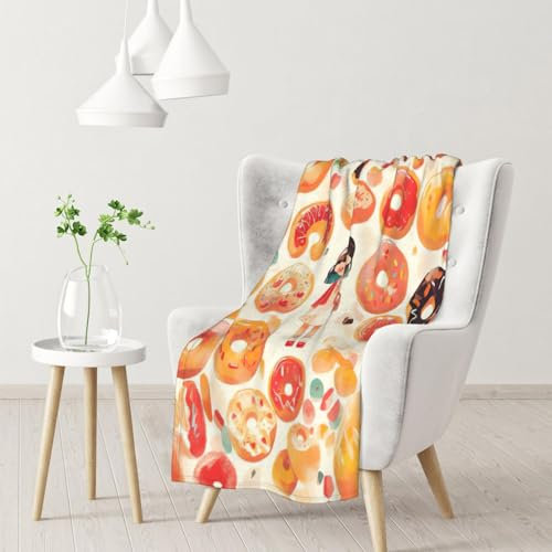 Decke mit Donut-Druck, weicher Flanell-Überwurf, Decke, Sofa, Schlafzimmer, Couch, Reisen, für alle Jahreszeiten
