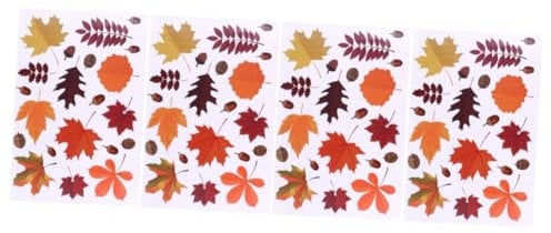 ABOOFAN 2 Sets Pvc Thanksgiving Ahornblätter Fensteraufkleber Blattdruck Wandaufkleber Dekorative Aufkleber Für Glas 6 Stück * 2