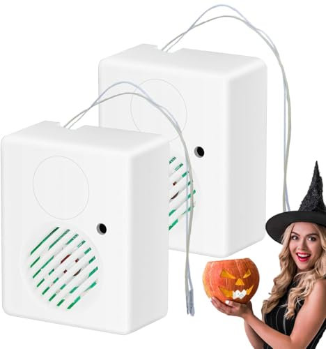 Reproductor de Sonido de Halloween,Altavoz de Sonido de Halloween, 2 LED portátiles Que cambian de Color con Sensor de Sonido para Hacer Ruido de Halloween, Altavoz Que grita Sonidos