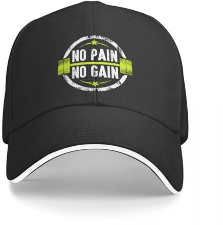 IEINYAUP No Pain No Gain Männer Baseball Caps Peaked Cap Sun Shade Cycling Hat, für alle Jahreszeiten