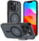 Cover Cavalletto per iPhone 12 Pro Max, Compatibile con MagSafe, Magnetica Custodia con Supporto per Fotocamera Regolabile Integrato Traslucida Opaca Antiurto Protettiva Resistente Case, Nero