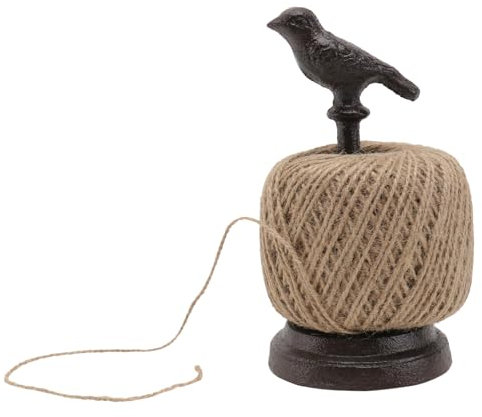 PRETYZOOM 1Stk Spule künstliche Vögel Vogelgartenstatue Vintage-Halloween- Seilhaltergestell Pulley umlenkrolle hanfseil Zuhause praktische Verzierung Gussgestell für Seile Eisen Black