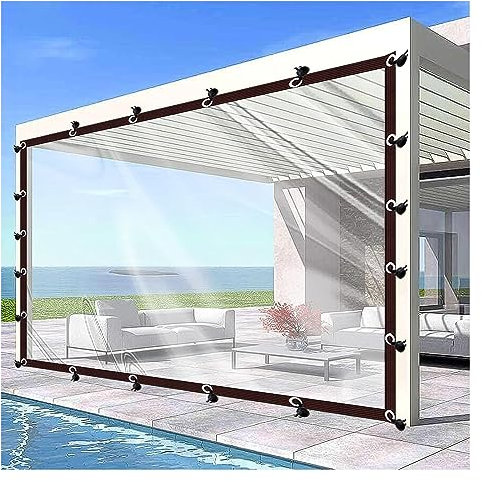 Panneaux latéraux imperméables pour tonnelle de jardin extérieur avec œillets en plastique PVC