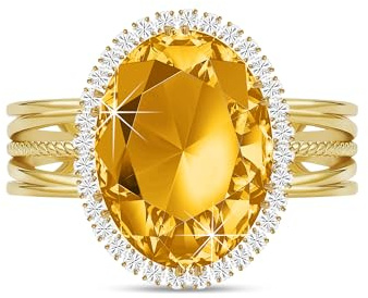 Linawe Adjustable Cocktail Ring Costume Jewellery for Women | Copper, Rhinestone, Cubic Zirconia, Oval, Fake Diamond, Crystal, Stone, Birthstone, Gemstone, Big, Chunky, Statement