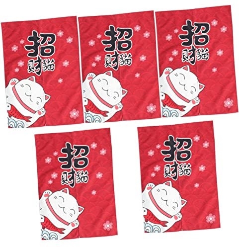 Alipis 5pcs Kitchen Hanging Door Curtain Screen Curtain for Doorway Restaurant Tassel Room Curtains Rod Stop Shelves Beads Indoor Boat Tape Window Curtain Door Polyester (polyester) Red