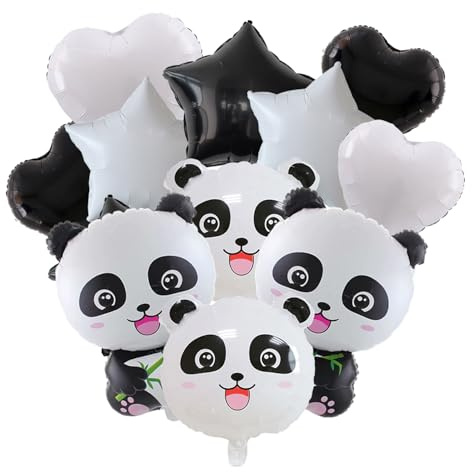HDGSAFD 12 Stücke Aluminium Filmballons, Star Mood Panda Balloons, Süße Cartoonballons, Lustige Schießen Von Hintergrundprops, Panda -Themen -Party -Dekoration.