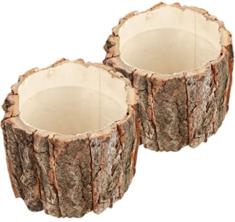 Artificial Plants Baumstumpfblumentöpfe im Freien Holzfass Pflanzer rustikale Dekor für Garten Flowers