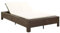 IKAYAA Sonnenliege 2 Personen Verstellbar Doppelliege Outdoor Gartenliege Wetterfest Liegestuhl Verstellbar Sonnenbett Outdoor Garten Relaxliege mit Auflage-Braun-220 x 130 x 35 cm
