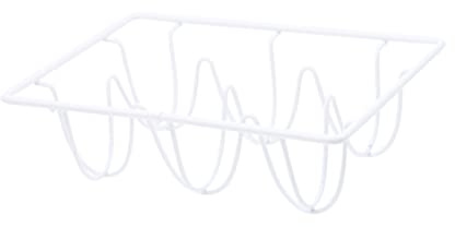 DIYEAH Eierablage aus Eisen für Kühlschrank mit Platzsparendem Design und Eierschutz für Küche und Esszimmer Maße 18x12x6cm Weißer Draht Eierhalter