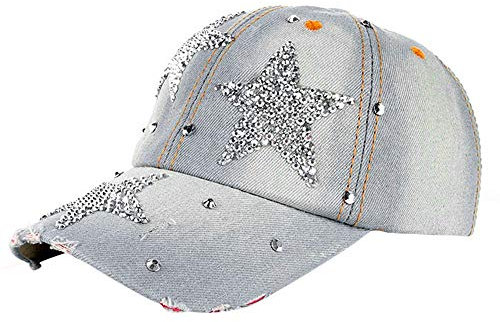 Generisch Denim Cap Hut Mit Strass Verzierung Sternen Design Für Männer Frauen Als Snapback Oder Flat Baseball Cap