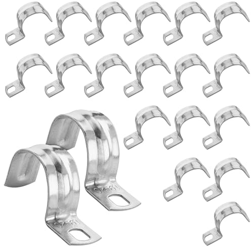 Poppstar 20x Morsetto per tubi a foro singolo in acciaio inox, larghezza banda 12 mm, per tubo con diametro 20 mm