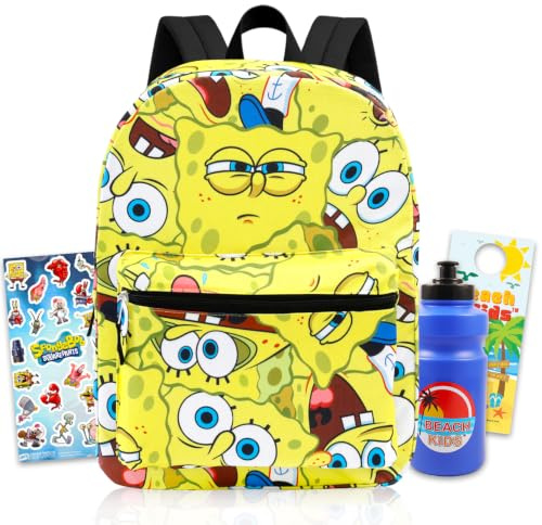 Sac à dos Bob l'éponge pour tout-petits avec sac à livres de 40,6 cm et plus encore