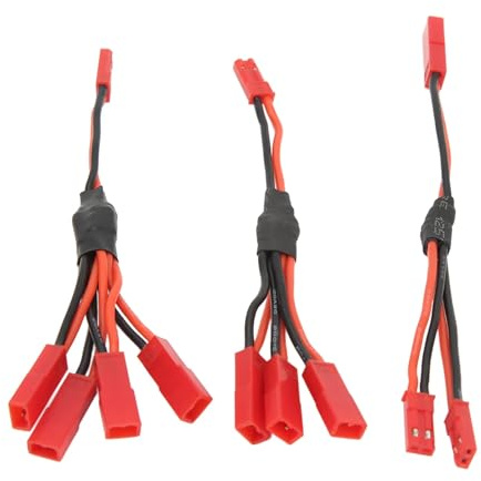 Ejoyous 3 Stück JST Stecker Splitter, Männlich Weiblich Kabel Y Stecker JST Splitter Kabel für RC Crawler Truck Flugzeug Schiff Kühlung Lüfter ESC Motor