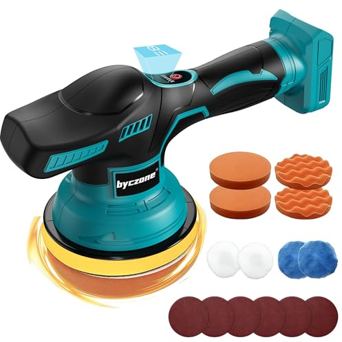 Cordless Car Buffer Polisher for Makita 18V Battery, 6 Inch Portable Orbital Buffer Kit, 8 Variable Speed Car Polisher for Detailing/Waxing/Polishing...(Battery Not Include)
