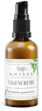 ANISSA Naturkosmetik Tagesgesichtscreme für Frauen Vegane & Parfumfreie Hyaluron Gesichtscreme spendet intensive Feuchtigkeit regeneriert und beruhigt Haut Made in Germany Rosmarin & Pfefferminz 30ml