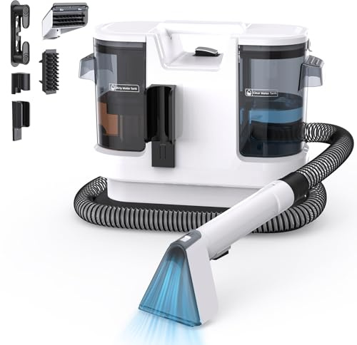 Lubluelu Nasssauger Polsterreiniger Gerät, 600 W - 20 kPa, tragbares Teppich-Reinigungsgerät mit Selbstreinigung und langem Schlauch für Teppiche, Auto-Innenräume & Sofas