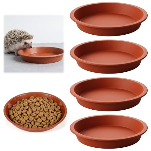 4 Pièces Bol Hérisson pour Nourriture et Eau | 13 cm, Profil Bas, Profondeur : 2 cm, Gamelles Anti-Morsure pour Hamsters et Cochons d'Inde, pour Hamsterhérisson, Gerbille