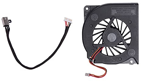 Wesafrae 1 Pcs DC Power Jack Harness Cable & 1 Pcs Top Cpu Cooling Fan Notebook Cooler Radiator