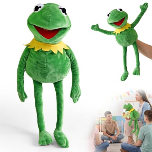 HOVCEH The Muppets Kermit The Frog Puppet Soft Anime Plush Toy 60 cm | Plush Kermit the Frog Hand Puppet with Working Mouth, for Storytelling, Play, and Everyday Moments, Gift Ideas