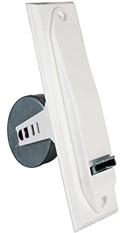 Amig - Recogedor para Persianas Compacto de Empotrar o Encastrado Metálico con Frente de Plástico Blanco de Diseño Sencillo y Atemporal - Medidas: 6,2 x 20 x 11,5 cm