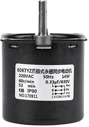 60KTYZ AC 220V Moteur Synchrone à Engrenages à Aimants Permanents Electrique Boîte Variateur de Vitesse pour DIY Remplacement(60tr/min)