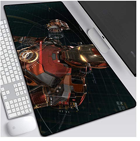 Hemore Mauspad Jungengeschenk Iron Man 900X400mm, Perfekte Präzision und Geschwindigkeit Gaming-Mauspad mit 3 mm starker Unterseite, für Notebooks, PC, C