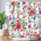 LIVILAN Rideau de douche floral pour salle de bain – Rideau de douche aquarelle avec crochets – Décoration de salle de bain florale rose – 183 x 183 cm (l x H)