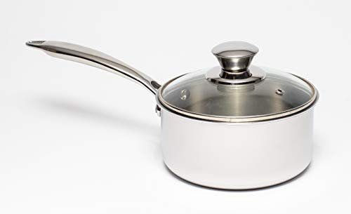 Zinel 5006 Tri-Ply Saucepan with Glass Lid, 1.5L-16cm, Stainless Steel,Silver