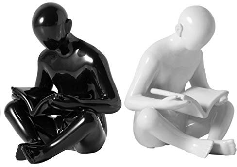 Nordic Kreative Bookends Keramik Buchhalter Desktop-Buch Ends Schreibtisch-Organisator Ständer Regal Home Office Schule Dekoration (Color : Black White)