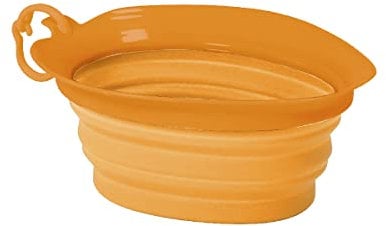 United Pets Leaf Bowl Design Reisenapf für Hunde, faltbar und zum mitnehmen, aus ungiftigem Silikon, Orange, Einheitsgröße