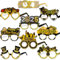 DPKOW 18 Stücke Glitzer Schwarz Gold Silvester Brille Happy New Year 2025 Partybrillen Lustige Silvester Foto Requisiten für Erwachsene Kinder Silvester Deko 2025 Silvester Party Zubehör
