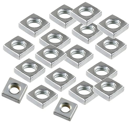 TERF® Dadi quadrati M6 M6 (6 mm) in acciaio, confezione da 25