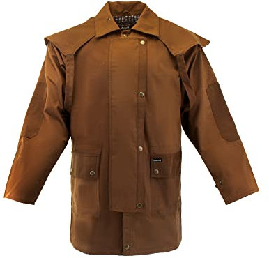 RESISTANCE Oilskin Cotton Western Short Duster Jacket | Waterproof Breathable Long Sleeves 3/4 Length Duster Coat