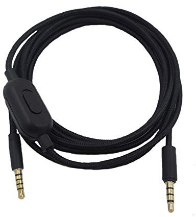 Yunseity Cable de Audio de 3,5mm para Logitech G233 G433 GPRO GPROX, Reemplazo de Cable de Auriculares para Juegos de 2M, con Controlador de Volumen y Controlador de Micrófono