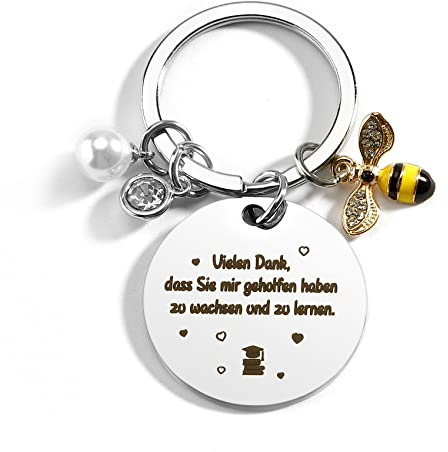 Hightopup Abschiedsgeschenk Lehrerin Schlüsselanhänger Lehrer Geschenk Erzieherin Geschenk Danke Geschenk Leher Geschenkideen dankeschön Geschenke für Frauen Geschenke für Lehrer