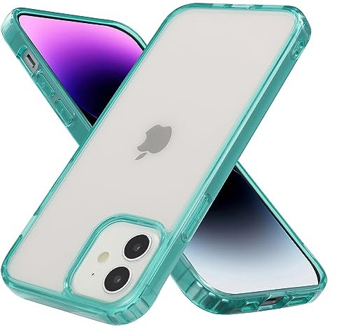 Yriklso for iPhone 12 Phone Case, Shockproof for iPhone 12 Pro Case, Military Grade Drop Protection, Protective Hard Back Slim Translucent Case for iPhone 12/12Pro 6.1'', Translucent Green