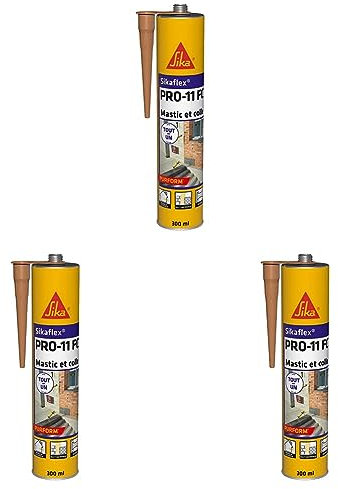 Sikaflex PRO 11 FC Purform Beige, Mastic polyuréthane PU tout en 1, mastic multi-matériaux, mastic étanche intérieur et extérieur, 300ml (Lot de 3)