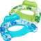 SLOOSH Flotadores Inflables para Adultos, 2 Paquetes de Sillas de Piscina con Portavasos, Silla Flotante Inflable, Hamaca con Diseño de Hojas para Fiesta de Natación de Verano en la Playa, Azul, Verde