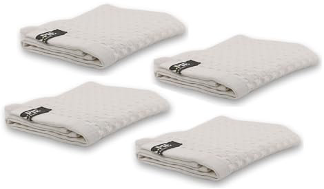 AGA.PIE 4er Set Bambus Lyocell Waschlappen - Weiß, 30x30 cm, Bio Oeko-Tex 100, GOTS Zertifiziert, mit Bio Baumwolle, Nachhaltig, Waffelpique - Waschtücher, Seiftücher - 4 Stück