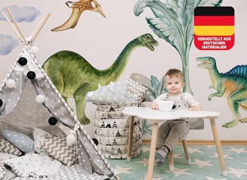 Osomhome Dino Wandtattoo Dinosaurier (230x160cm) | Wandtattoo Kinderzimmer Mädchen & Junge | Wandsticker Dinosaurier | Dino Deco Kinderzimmer Babyzimmer | Wandsticker & Wanddeko | Wall Stickers os3305