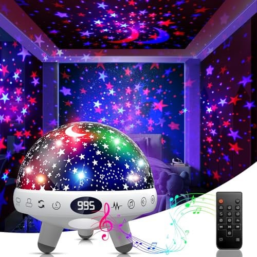 Nachtlicht Sternenhimmel Projektor Kinder mit Fernbedienung,Timer,29 Musik.Nachtlicht Baby, Einschlafhilfe kinder,Sternen Projektor,Nachtlampe Kinderzimmer