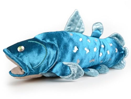 PuffPurrs Coelacanth-Fisch-Plüschtier, lebensechte und pädagogische prähistorische Fische, perfekt für Meereslebewohner, 36 cm