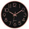 DANIEL JAMES Silent Wall Clock - 30cm Round Wall Clock for Home, Living Room, Office, Bedroom & Kitchen - Modern Analogue Clock with Easy Read Numbers - 12-inch, Rose Gold & Black