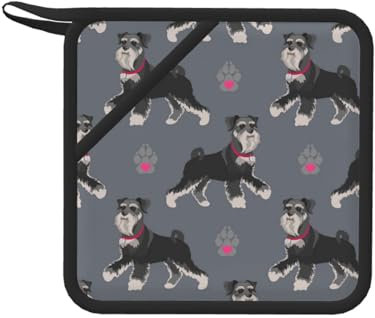 Cane carino di animale Schnauzer, Presine, Presine da cucina in silicone anti-caldo, resistenti al calore